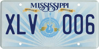 MS license plate XLV006