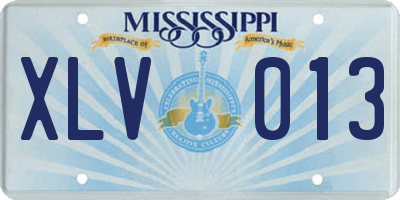 MS license plate XLV013