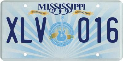 MS license plate XLV016