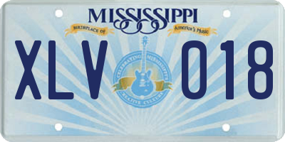 MS license plate XLV018