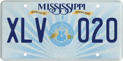 MS license plate XLV020