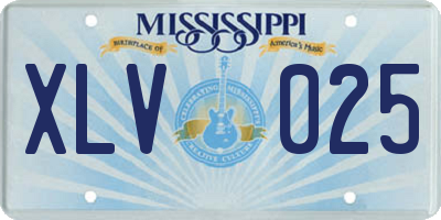 MS license plate XLV025