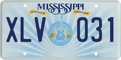 MS license plate XLV031