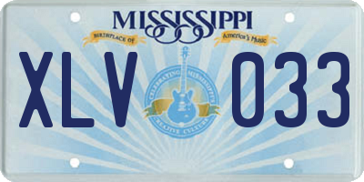 MS license plate XLV033