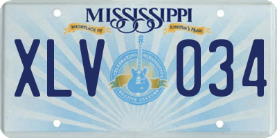 MS license plate XLV034