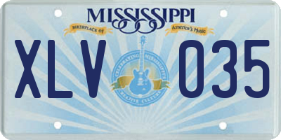 MS license plate XLV035