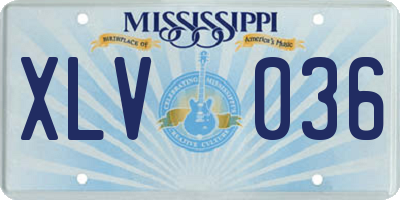 MS license plate XLV036