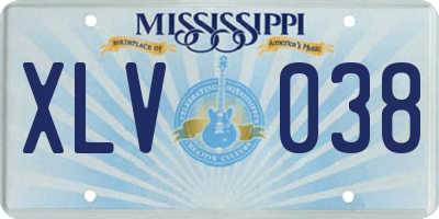MS license plate XLV038