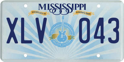 MS license plate XLV043