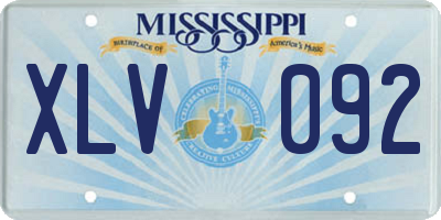 MS license plate XLV092