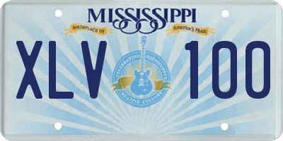 MS license plate XLV100