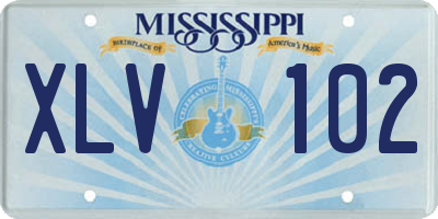 MS license plate XLV102