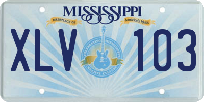 MS license plate XLV103