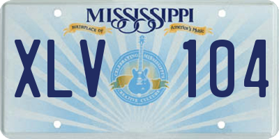 MS license plate XLV104