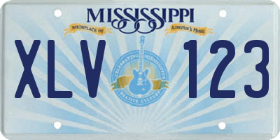 MS license plate XLV123