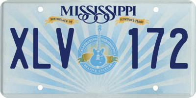 MS license plate XLV172