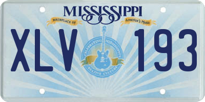 MS license plate XLV193