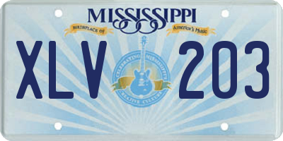 MS license plate XLV203