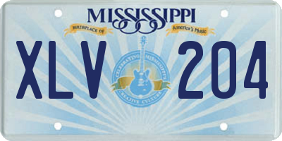 MS license plate XLV204