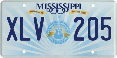 MS license plate XLV205