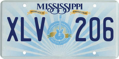 MS license plate XLV206