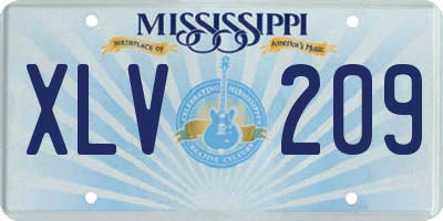 MS license plate XLV209