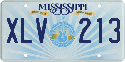 MS license plate XLV213