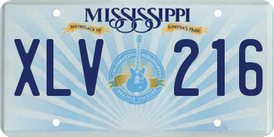 MS license plate XLV216