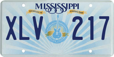 MS license plate XLV217