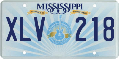 MS license plate XLV218