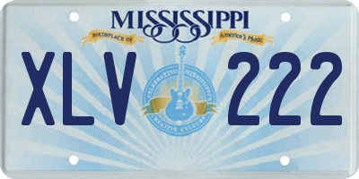 MS license plate XLV222