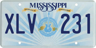 MS license plate XLV231