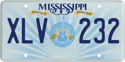 MS license plate XLV232