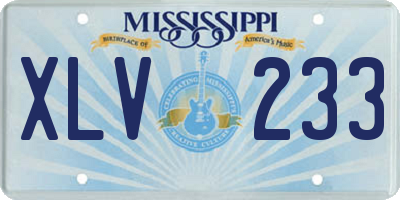 MS license plate XLV233