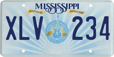 MS license plate XLV234