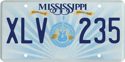 MS license plate XLV235