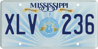 MS license plate XLV236