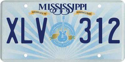 MS license plate XLV312