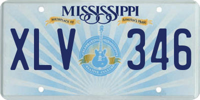 MS license plate XLV346