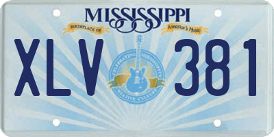 MS license plate XLV381