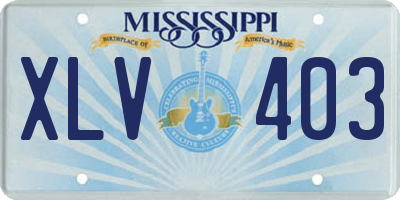 MS license plate XLV403