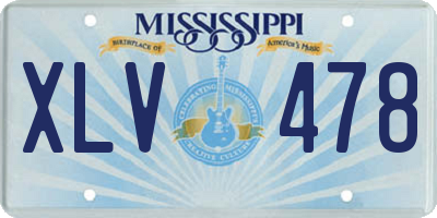 MS license plate XLV478