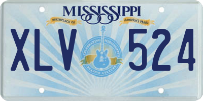 MS license plate XLV524