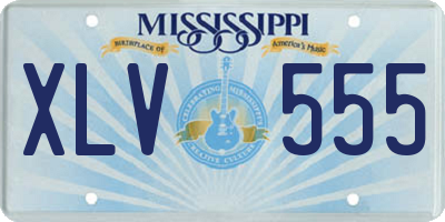 MS license plate XLV555
