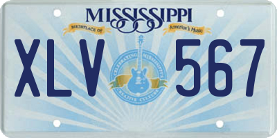 MS license plate XLV567