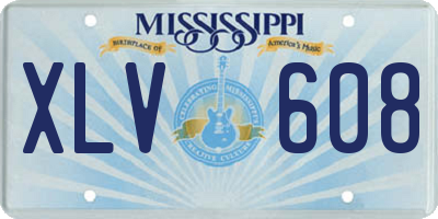 MS license plate XLV608