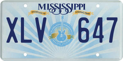 MS license plate XLV647