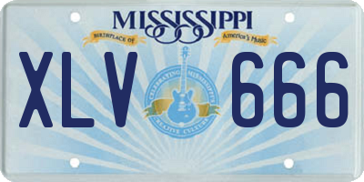 MS license plate XLV666