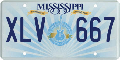 MS license plate XLV667