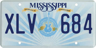 MS license plate XLV684
